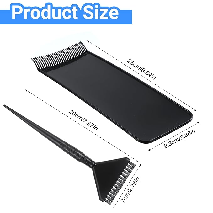 2Pcs Balayage Board & Dye Brush Kit, Balayage Highlighting Board and Black Hair Dye Comb, Professional Hair Highlighting Kit for Women Men All Types Hairstylist Accessories
