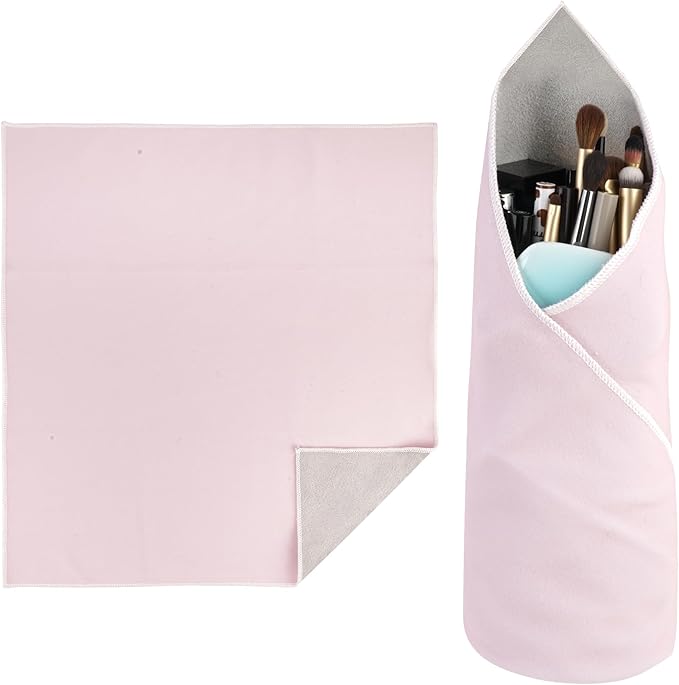 Walking Way Self-Adhesive Magic Cloth Makeup Bag, Magic Pocket Lazy Makeup Bag, Foldable Cosmetic Pouch, Portable Lens Protective Wrap, Stylish Travel Organizer for Beauty, Travel, Gifts & Daily