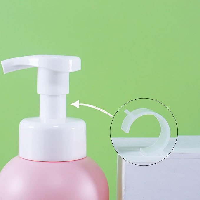 Plastic Foaming Hand Soap Dispenser,Toddler Bar Soap Cute Kids Dispenser for Bathroom Refillable Pump Bottles for Kitchen Liquid Shampoo Body Wash 10oz 300ml (1, White)