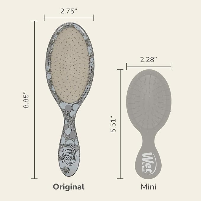 Wet Brush Original Detangler Hair Brush, Silver (Groovy Disco), Ultra-Soft IntelliFlex Bristles, Detangling Bristles Glide Through Tangles (Wet Dry & Damaged Hair), Women & Men