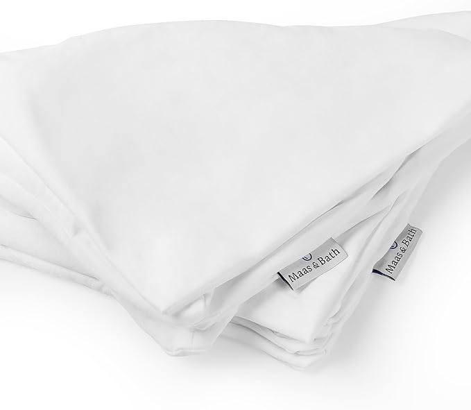 Maas & Bath Ergo Z Pillowcase - Premium Breathable Pillow Case for Quality Sleep, Made with Machine Washable Non-Peeling Cotton Fabric, Easy-Open Hidden Zipper, Non-Toxic & Odorless (2 Pack)
