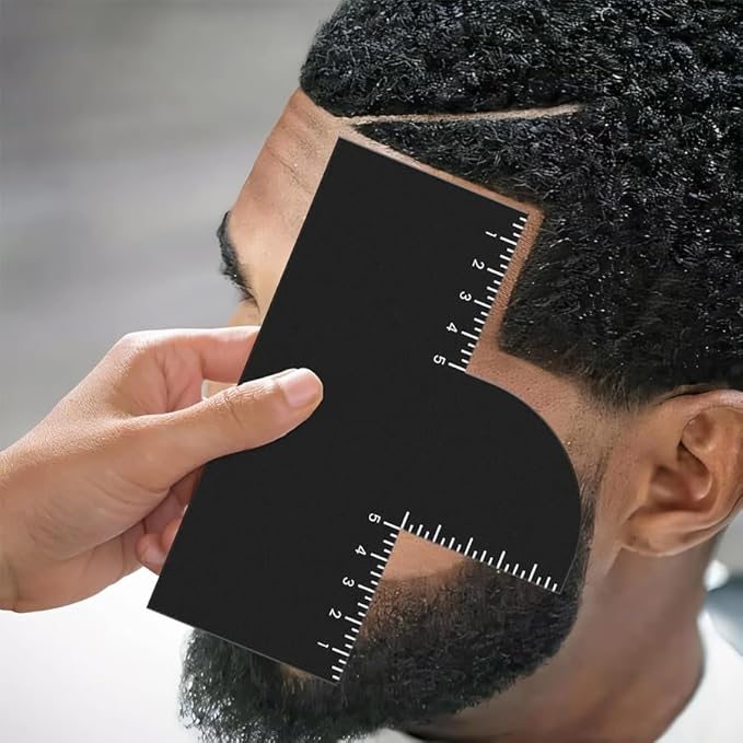 Beard Shaper Tool for Men Professional Beard Line Up & Edging Kit with Measurement Guide Head Shaping Styling Tool for Hairline, Neckline, Cheek Lines
