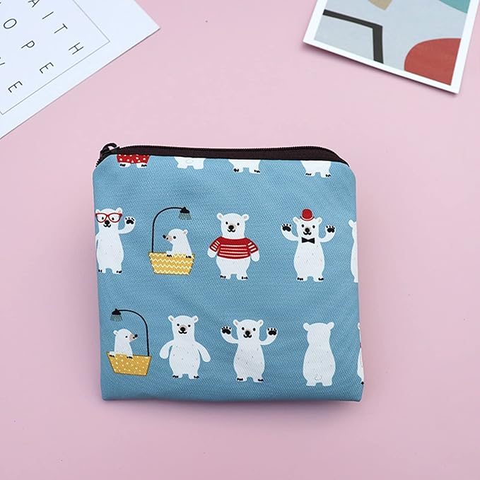 Sanitary Napkin Storage Bag,3pack Sanitary Napkin Pads Storage Bag with Zipper 5x5 inches First Period Bag for Girls,Women,Ladies(Strawberry)