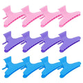 Hair Clips for Styling Sectioning 12 Pack Pink Purple Blue Butterfly Clamps Hair Claw Clips Pro Salon Hair Clips for Styling, Sectioning, Cutting and Coloring