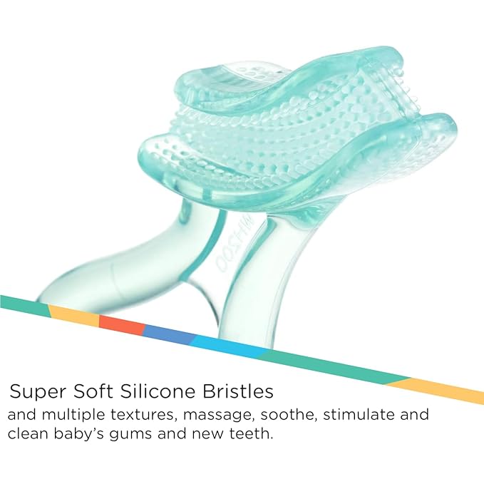 Nuby Soft Silicone Gum Massager with Hygienic Case, 2-Pack, 3 m+