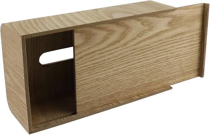 Geesatis Tissue Box Cover,Wood Tissue Box Holder, Rectangular Napkin Facial Tissues Holder for Bathroom Toilet Bedroom Living Room Table Desk Office Dresser, 1 Pcs Curled Willow Color 10.3"x5.5"x3.4"