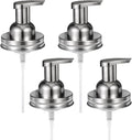 Amolliar Mason Jar Foaming Soap Dispenser Pump, Refillable Plastic Pump, Rustproof Stainless Steel Lid for Regular Mouth Jar, Cute Farmhouse Decor, Soap for Bathroom, Kitchen, Brushed Nickel 4 Pack