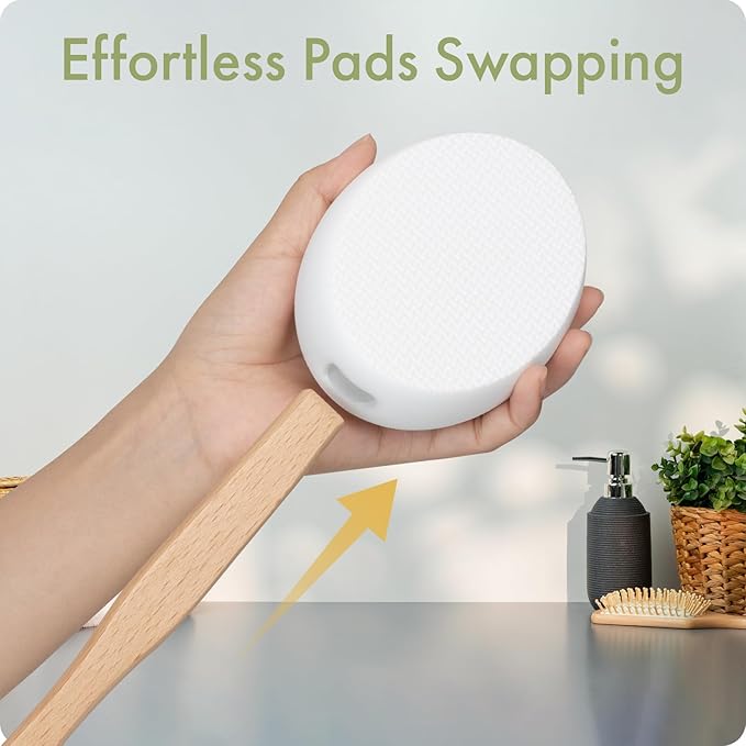 AmazerBath 6 PCS Lotion Applicator Replacement Pads, Back Sunscreen Applicator for Kids, Elderly, Women, Apply Cream Medicine Skin Cream Moisturizer Sunscreen Tanner, Handle Not Included，White