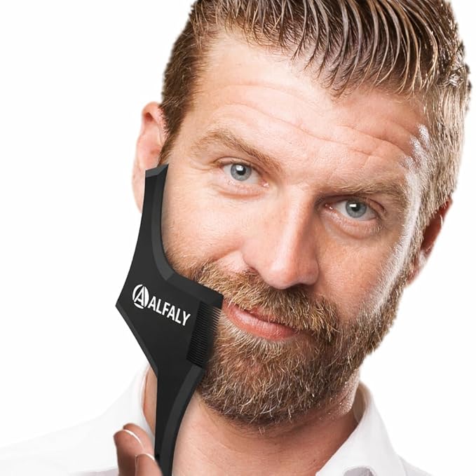 Beard Shaper Kit - Premium Lineup and Guide Tool for Precise Beard Shaping & Styling - With Beard Pencil