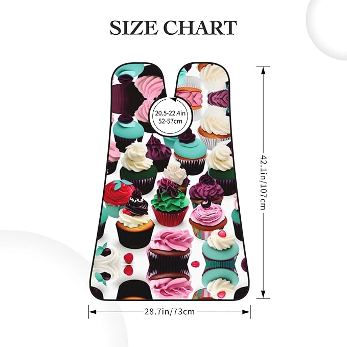 Delicious Cupcakes Print Beard Bib Apron For Men, Beard Hair Catcher For Men Shaving Trimming,Beard Cape Cloth