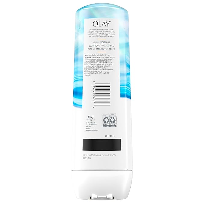 Olay Body Wash for Women, Indulgent Moisture, 24hr Moisturizing & Nourishing Formula, Infused with Vitamin B3 Complex, Luxurious Fragrances, Moonflower & Neroli Oil Scent, 20 fl oz