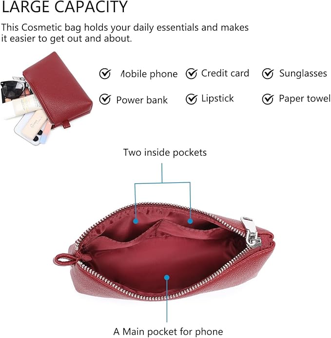 PU Leather Makeup Simple and Convenient Handbag Small Exquisite Storage Bag (Pu/Encore Red)