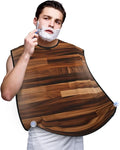 Wood Grain Print Beard Bib Apron For Men, Beard Hair Catcher For Men Shaving Trimming,Beard Cape Cloth