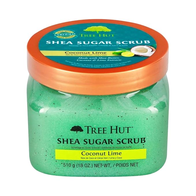 Tree Hut Shea Sugar Body Scrub Coconut Lime 18 oz,(Pack of 2)
