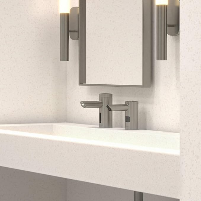 Sloan Optima EAF-200 Sensor Activated Touch-Free Faucet, Commercial Grade w/Mounting Hardware & Integrated Side Mixer - 0.5 GPM Bluetooth Hardwired Deck-Mounted Mid Body, Polished Chrome, 3335051