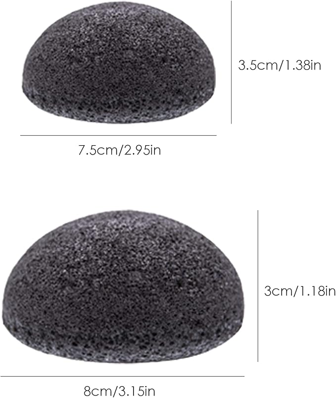 6 Pack Natural Konjac Facial Sponges, findTop 6 Colors Konjac Exfoliating Facial Sponge Set for Gentle Face Cleansing and Exfoliation- Charcoal, Turmeric, French Green, White Pink & Purple