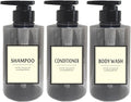 300ml Travel Shampoo Bottles Refillable,Empty Pump Plastic Dispensers 10 oz Shower Containers for Shampoo Conditioner Body Wash (Transparent Black,1 Set)