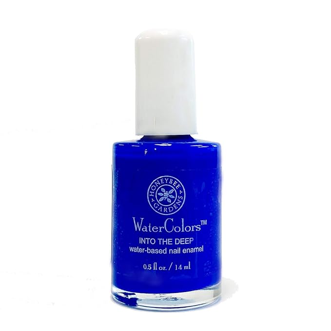 Honeybee Gardens Water-Based Nail Enamel, Into the Deep, Matte Deep Cobalt Blue, Eco-Friendly, Odorless & Vibrant Polish, 0.5 fl oz