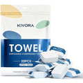KIVORA Extra Thick Compressed Towel Tablets – Disposable Face Towels & Washcloths for Travel, Camping & Outdoor Use, 20 Pack Super Absorbent Cotton Towels for Emergency & Everyday Care
