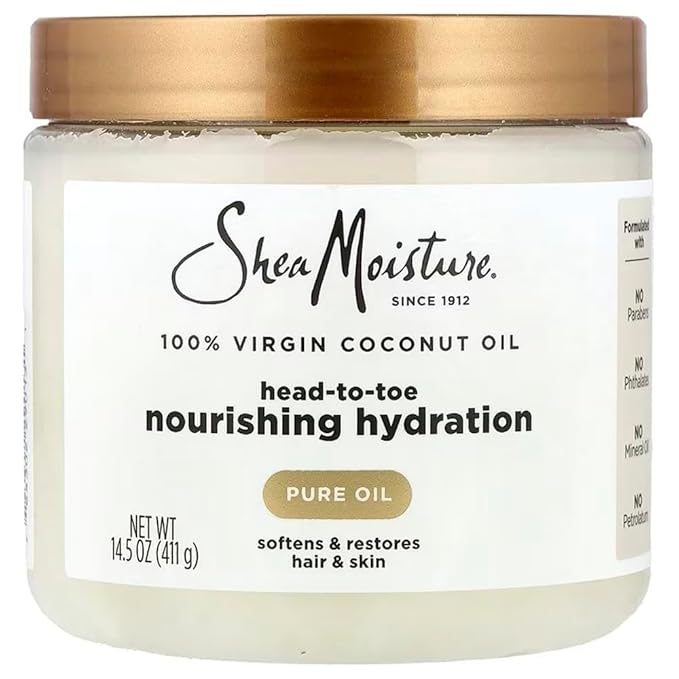 SheaMoisture for Dry Skin Nourishing Hydration 100% Extra Virgin Coconut Oil Soften and Restore Skin and Hair 14.5 oz,(Pack of 2)