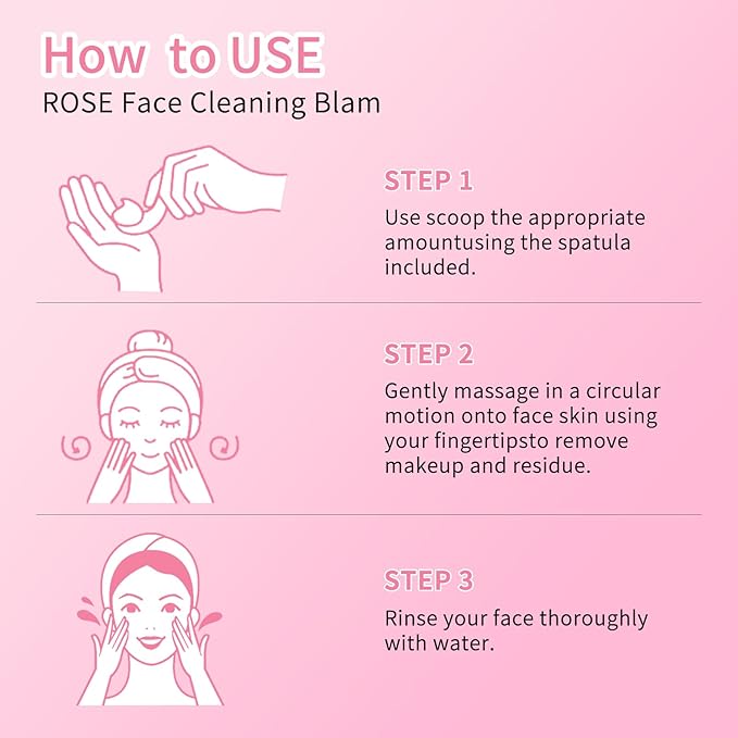 Rose Rice Mochi Face Cleanser Wash Cream,Moisturizing,Deep-Cleansing,Oil Control,Makeup Cleansing Balm for Women for All Skin Types（5.29oz）