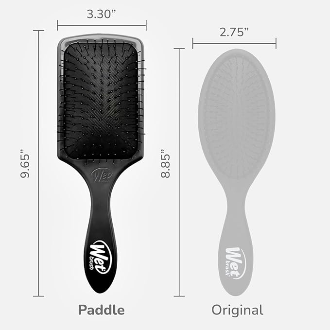 Wet Brush Paddle Detangler Hair Brush, Black, Ultra-Soft IntelliFlex Bristles with AquaVent Design, Great For Treatment & Mask Application, Women, Men, Wet, Dry and Damaged Hair