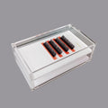 Two Layers Eyelash Grafting Pallet with Cover, Dust-proof Acrylic Lash Tile holder, Eyelash Extensions Storage Gasket Pads 2 Tiers for Beginners Beauty Artist Salon (White)