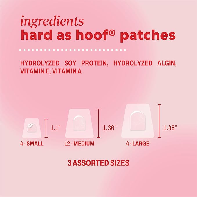 Onyx Professional Hard as Hoof S.O.S Nail Patches - Nail and Cuticle Strengthening Treatment Repair Patches, Nail Growth, Repair, 20 Count