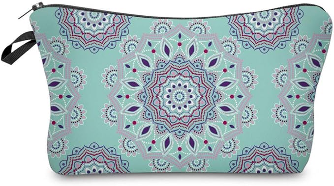 Deanfun Cosmetic Bag for Women, Mandala Flowers Waterproof Makeup Bags Roomy Toiletry Pouch Travel Accessories Gifts (51456)