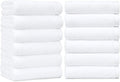 Amazon Basics Soft and Thick Cotton Hand Towels for Bath, Kitchen, Gym, 16 x 26 in, White, 12-Pack