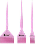 Glitter Hair Dye Brush Set, Hair Color Brush, 3 Sizes Pink Tint Brushes for Professional Hair Coloring, Root Touch-Up & Hair Treatment, Salon & Home Use