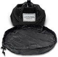 Lay-n-Go Cosmo Layflat Drawstring Cosmetic & Makeup Bag Organizer w/Zipper Pocket, Brush Loops & More, Cinch to Close, Lay Flat to Use, Durable, Machine Wash, Travel Toiletry Bag (16", Black)