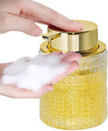 Glass Foaming Soap Dispenser,Foam Dispenser Bottle with Large Pump,Wide-Mouthed and Easy to Press,Refillable Hand Soap Dispenser for Bathroom Countertop and Kitchen Decor (1, Clear)