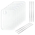 WCHOSOZH 6Pcs Acrylic Makeup Mixing Palette, Makeup Tray with 6 Metal Spatula Tool Set, Clear Foundation Mixing Palette for Beauty Cosmetic Color Liquid Artist Pigment Blending