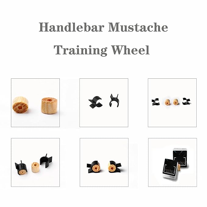 Mustache Training Wheel, 1 Pair Wood Gel Handlebar Mustache Training Mustache Shaping Wheel Beards Template Shaping Tools Mustache Styling Father Boy Husband Boyfriend
