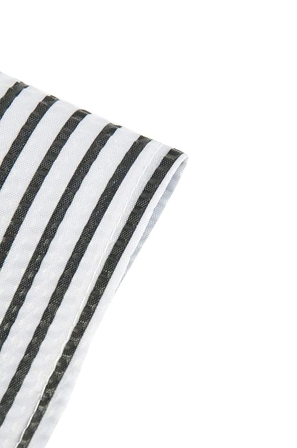 Betty Dain Seersucker Classic Barber Cutting/Styling Cape, Classic Seersucker Stripe, Soft, Machine Washable Nylon Fabric, Repels Hair, Snap Closure at Neck, Black/White Stripe, 45 x 54 inches