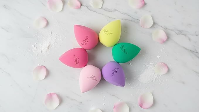 7-Pack Makeup Sponges Set, Cosmetic Sponge for Foundation & Concealer, Latex-Free Reusable Beauty Face Blender, Soft Makeup Blenders for Liquid, Cream, Powder Wet/Dry Application (Multi)