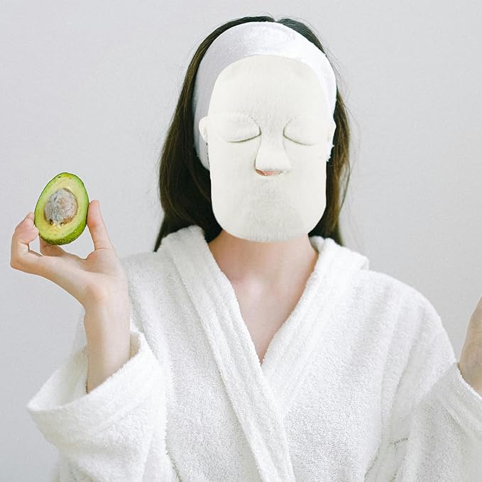 SAFIGLE Hot Compress Face Towel Mask 9.05X9.05In Thickened Double-Layer Reusable Facial Steamer Towel with Secure Fit Rope for Skin Care and Hot Cold Therapy