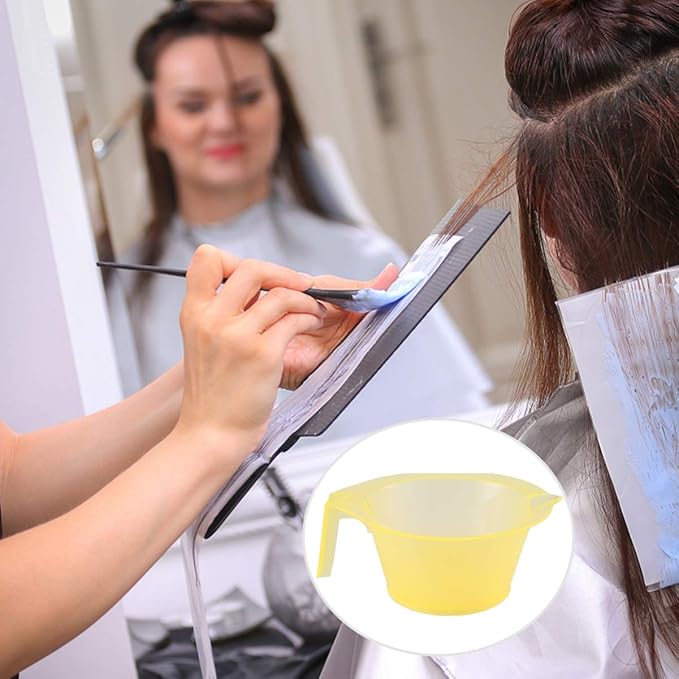 Hair Color Mixing Bowl with Handle 3-Piece Plastic Hair Dye Bowls for Salon and Home Diy Coloring Easy to Clean Tint Cups