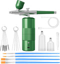 Airbrush Kit Portable Airbrush Air Brush Kit with Air Compressor Airbrush for Nails Airbrush Compressor High Pressure Nail Airbrush Machine Handheld Mini Air Brush Kit (green)