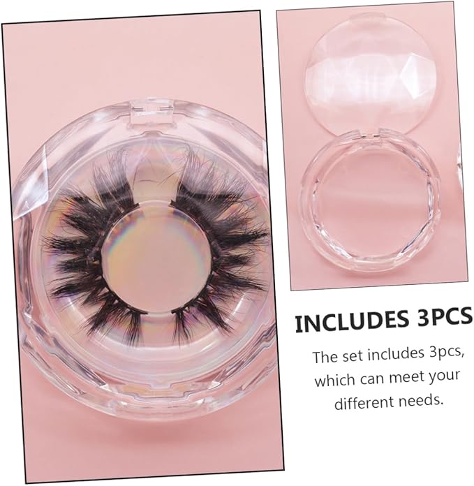 LIFKOME 3pcs False Eyelash Organizer Case Plastic Eyelash Holder Storage Boxes for Daily Use