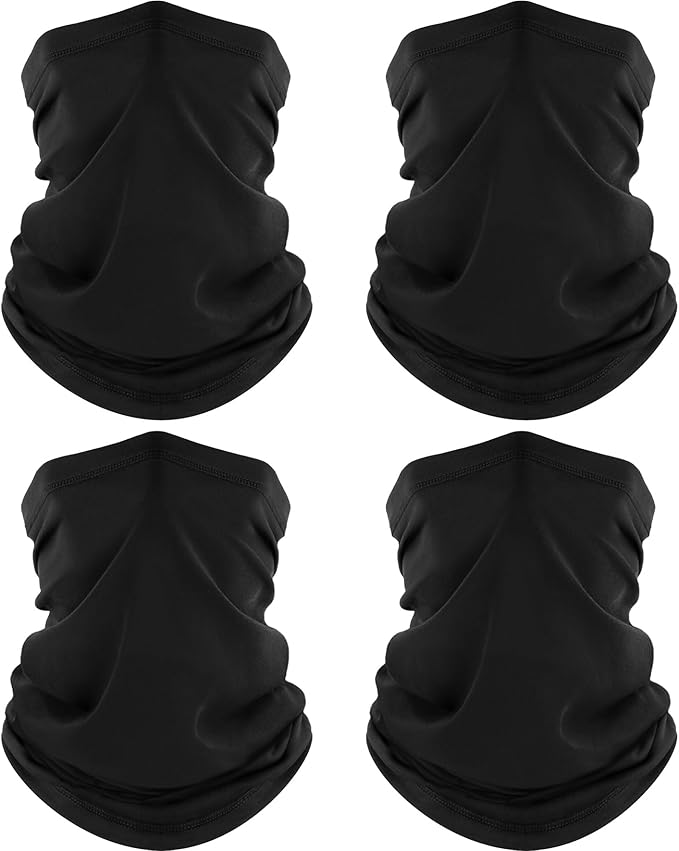 4 Pack Neck Gaiter, Cooling Breathable Face Mask UV Protection Scarf Hiking Bandana for Men/Women