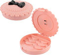 AUEAR, 2 Pack of Bow Eyelashes Case Plastic Pink Storage Box for Travel Women and Girls