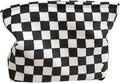 SxoSyo Cosmetic Bags for Women Makeup Bag Large Capacity Purse Travel Toiletry Zipper Storage Pouch Make Up Brushes Organizer for Gifts (Black, Chessboard)