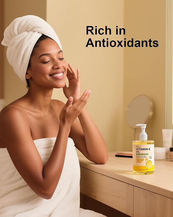 Vitamin E Oil 16 Fl Oz Vitamina E Oil for Skin Bulk Vitamine oils for Face,Cold Pressed Hexane Free Formula Liquid Perfect Care Bath and Body oils