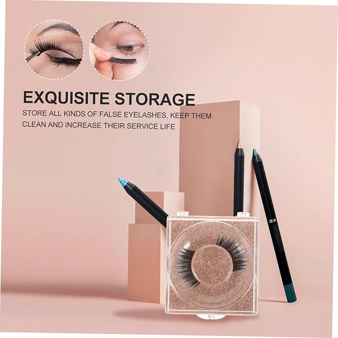 6pcs Transparent Lash Case for False Eyelashes Storage Lightweight and Portable Design with Easy Access for Organizing Faux Tools