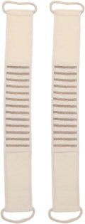 2pcs Linen Back Scrubber with Handles, Exfoliating Body Scrubber with Double Sided Texture, Foldable Portable Back Scrubber Strap for Deep Cleaning, Men Women Shower Back Scrubber for Home Bathroom