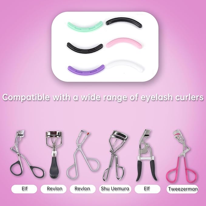 Eyelash Curler Refills Compatible with Kevyn Aucoin,Eyelash Curler Pads 24PCS,Silicone Lash Curler Refill Pads Compatible with Kevyn Aucoin,Colorful