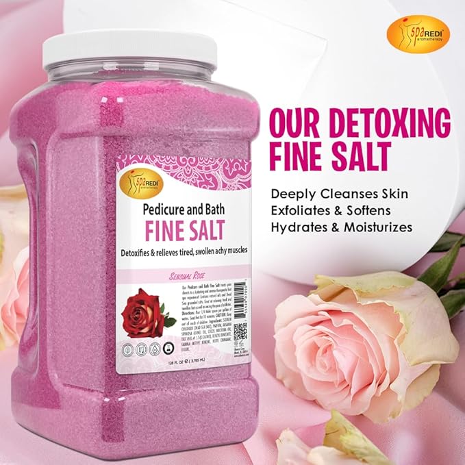Sensual Rose Detox Foot Soak | Professional Spa-Grade Treatment | Real Mineral Detox for a Genuine Spa Experience & Visibly Transformed Feet (128oz / 10.5 lbs)