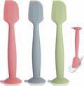 Diaper Spatula 3 Pack Baby Diaper Cream spatula Soft Silicone Baby Butt Paste Spatulas Brush Diaper Paste spatulas,Diaper Cream Applicator With Suction Base Full Size (Gray+Red+Green)